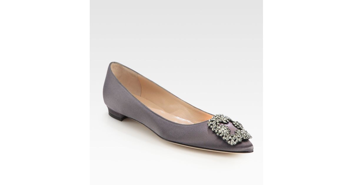 manolo blahnik satin flats