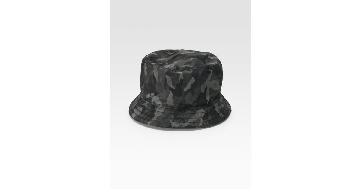 Prada Tessuto Nylon Bucket Hat in Gray for Men (grey) Lyst