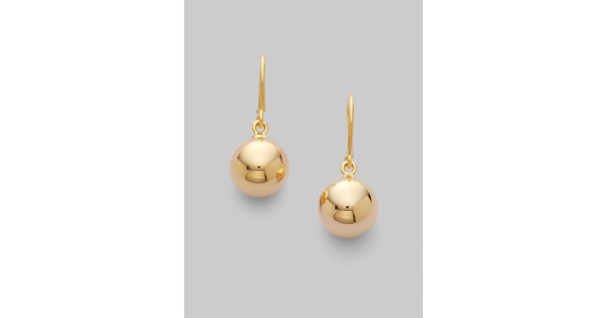 Lyst Roberto Coin 18k Yellow Gold Bead Earrings In Metallic