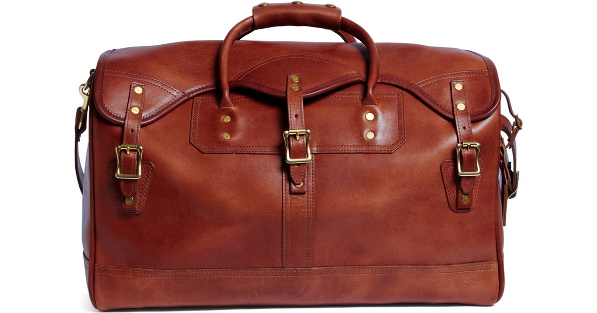 Brooks brothers J.w. Hulme Leather Small Duffel Bag in Brown for Men | Lyst