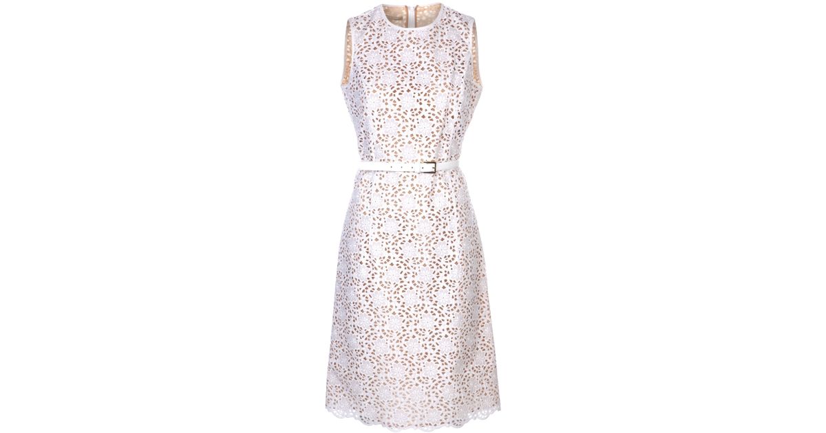 Lyst - Michael Kors Flared Eyelet Dress in White