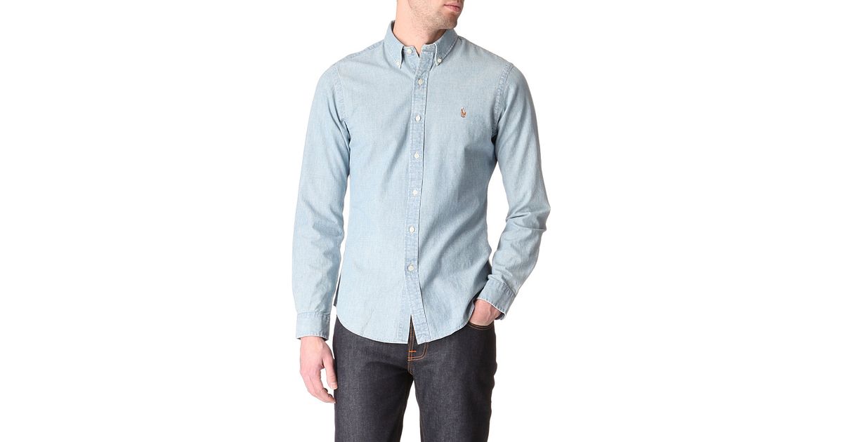 polo ralph lauren slim fit denim shirt