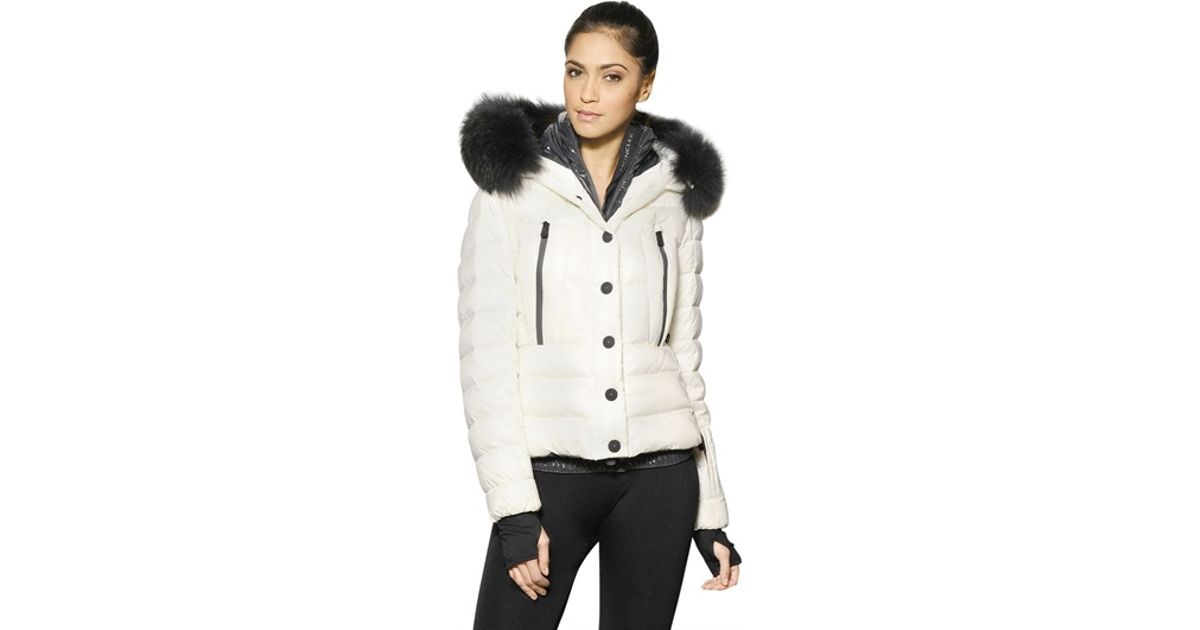 Lyst Moncler Gre Le Bever Racfur Hood Nylon Down Jacket In White Lyst Moncler Gre Le Bever Racfur Hood Nylon Down Jacket In White
