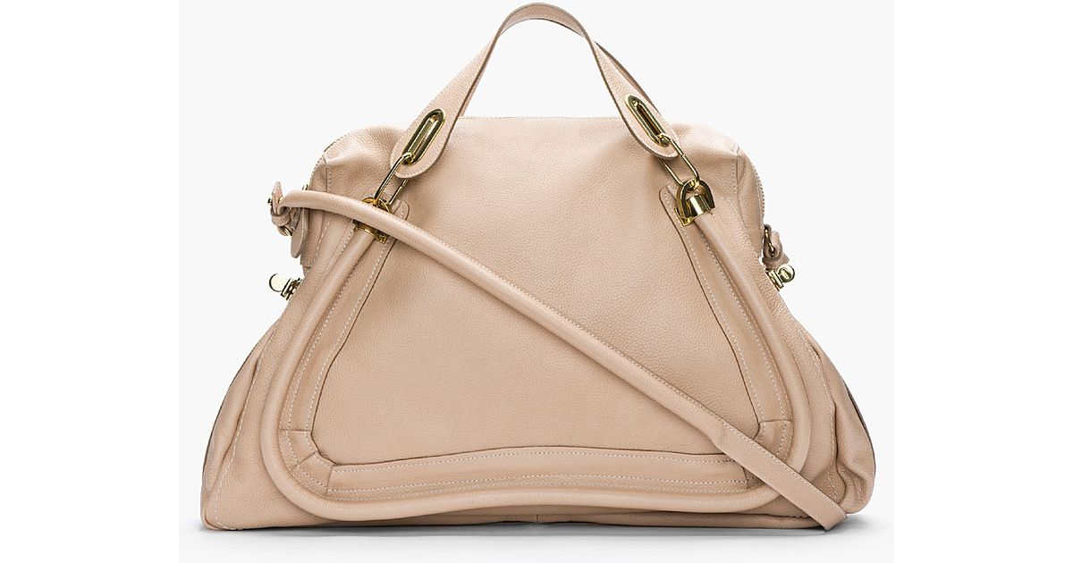 Chlo Beige Pebbled Leather Large Paraty Bag in Beige | Lyst  