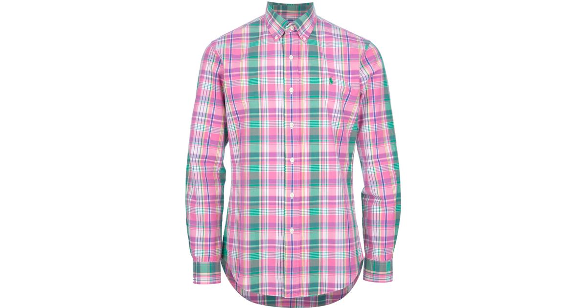 ralph lauren pink plaid shirt