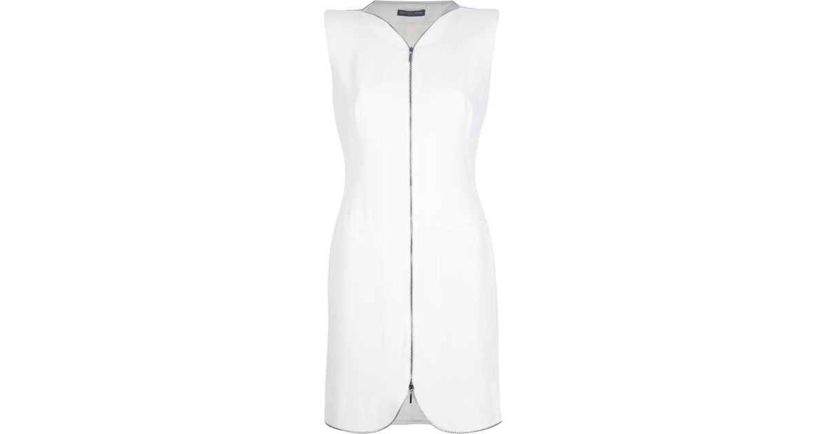 Alexander mcqueen Zip Detailed Dress in White Lyst