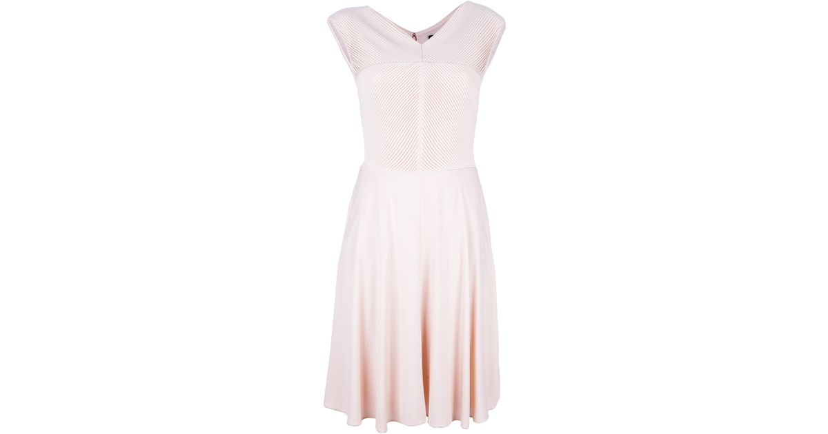 Lyst - Giorgio Armani Sleeveless Pleat Dress in Pink