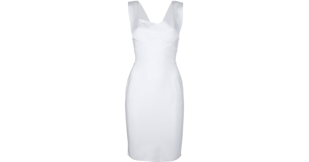 Hervé l. leroux Fitted Dress in White | Lyst