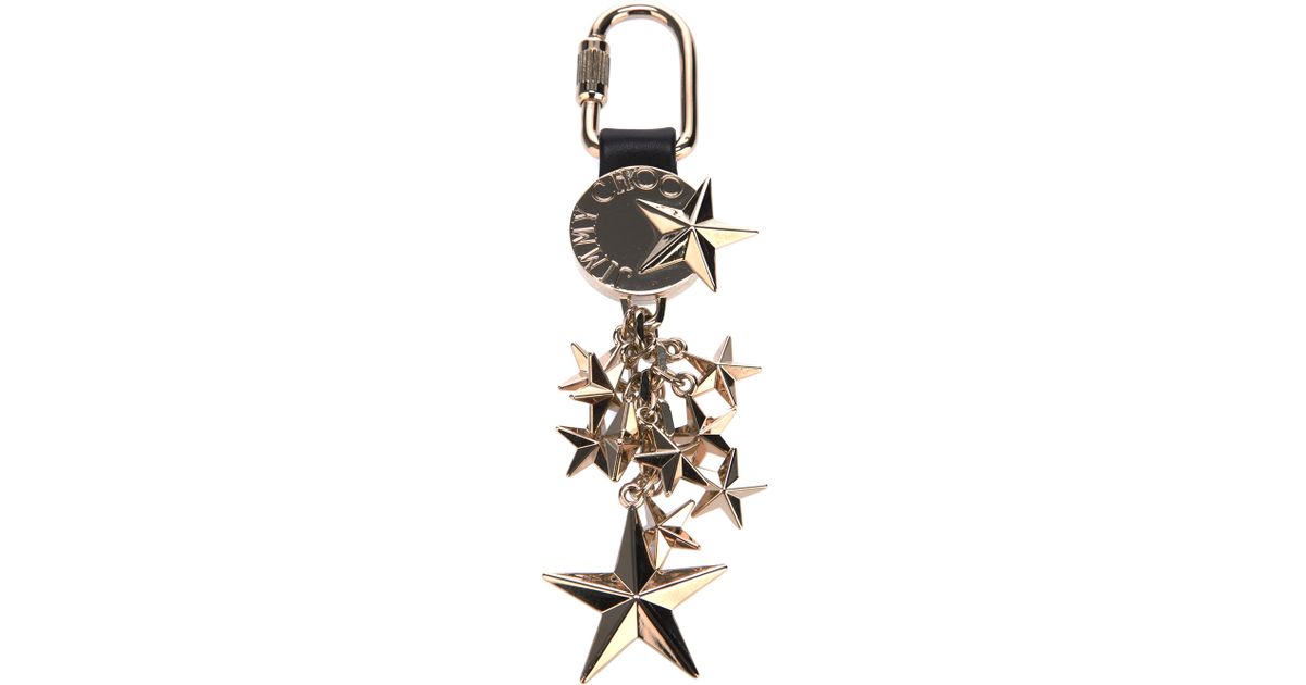 Jimmy choo Star Keyring in Metallic | Lyst