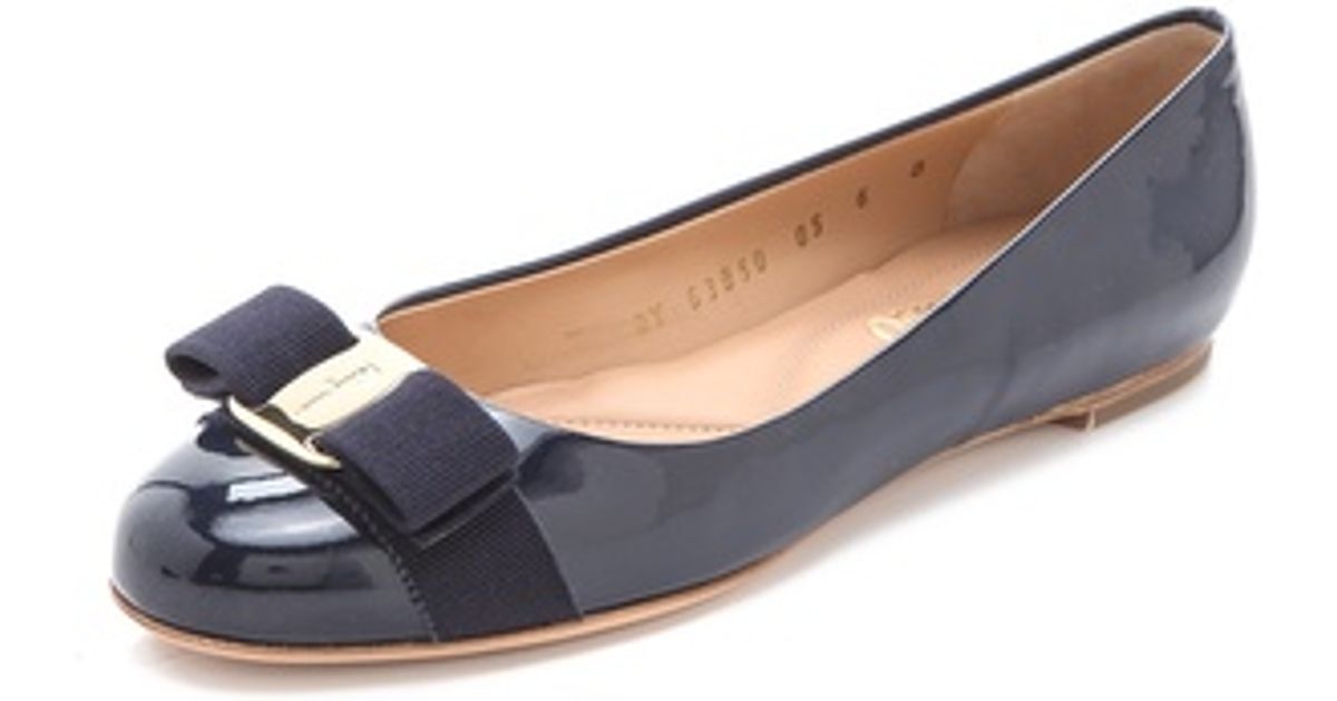 Lyst - Ferragamo Varina Flats in Blue - Save 23%