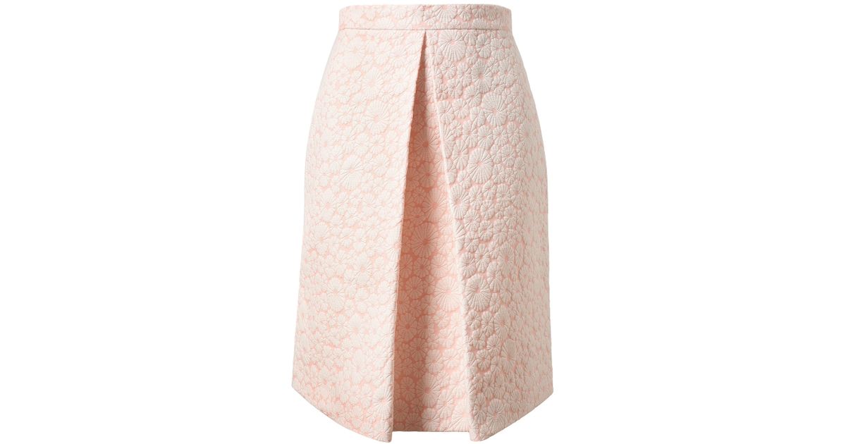 Lyst Osman Floral Jacquard Skirt in Pink