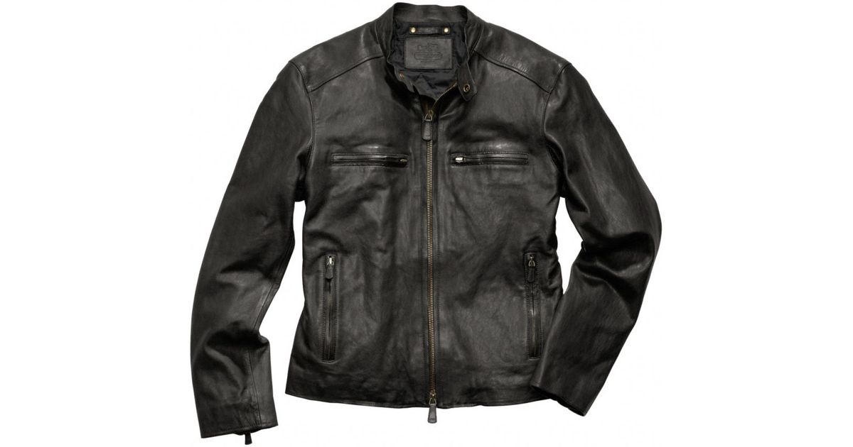 Coach Bleecker Leather Racer In Black For Men Lyst