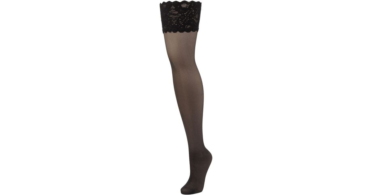 Wolford 20 Denier Satin Touch Hold Ups in Black Lyst