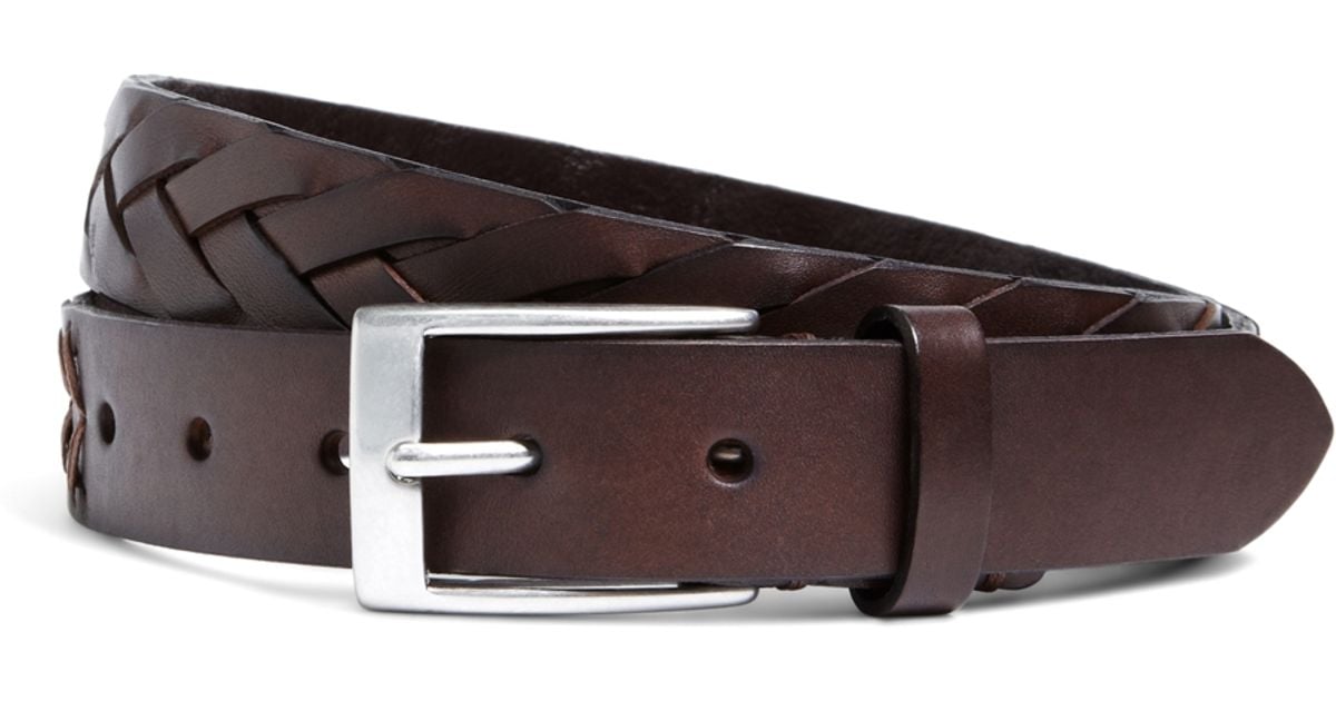 Brooks brothers Flat Braided Leather Belt in Brown for Men Lyst
