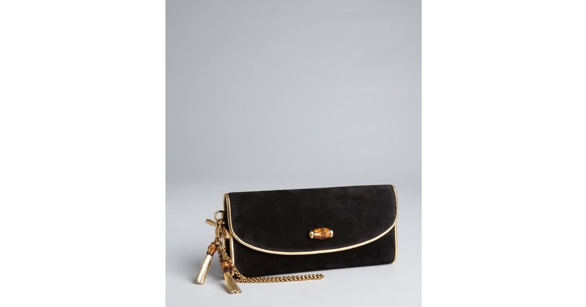 SAILOR CLUTCH IN BLACK SUEDE CALFSKIN