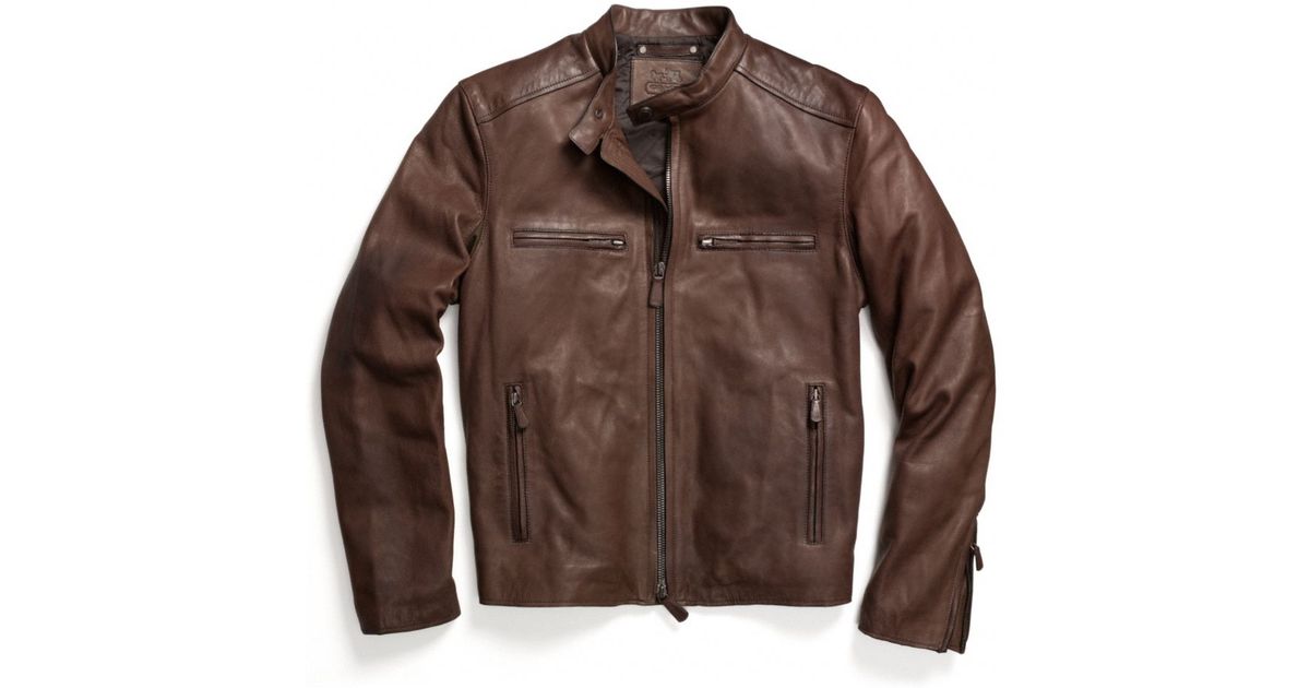 Lyst Coach Bleecker Leather Racer In Brown For Men