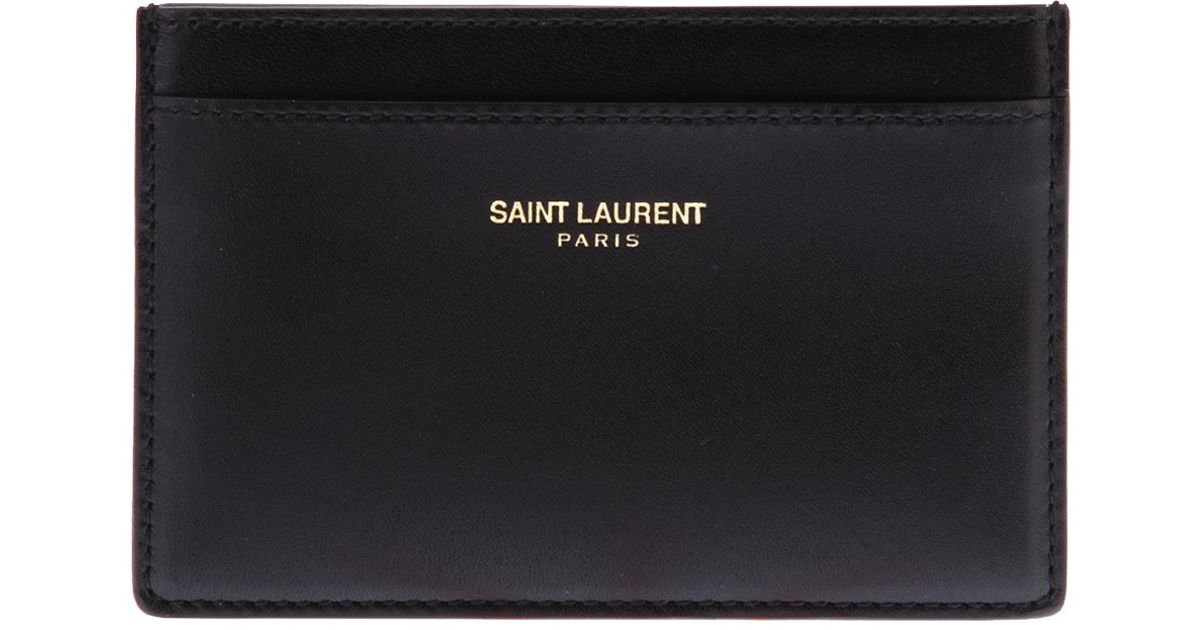 Lyst - Saint Laurent Leather Card Holder in Black for Men