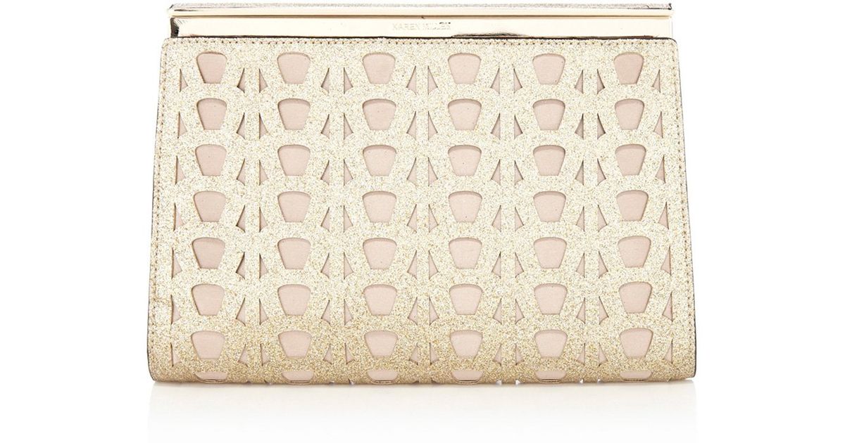 karen millen gold clutch