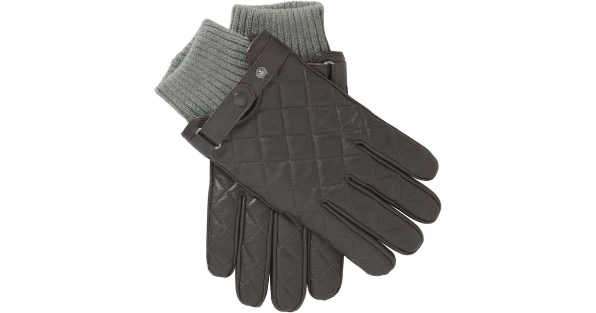 barbour quilted leather gloves