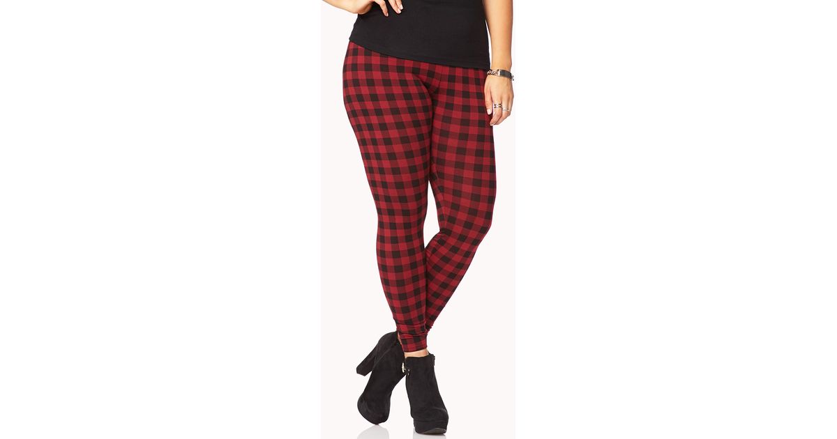 leggings with checkered stripe