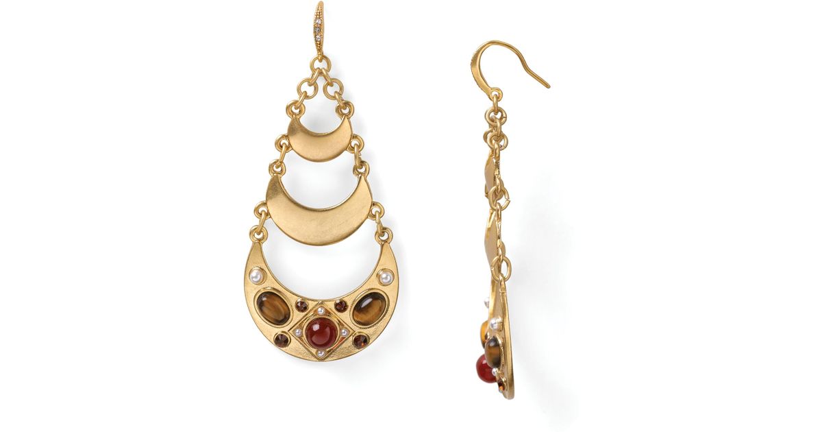 Lyst Carolee Moroccan Mirror Teardrop Chandelier Earrings In Metallic