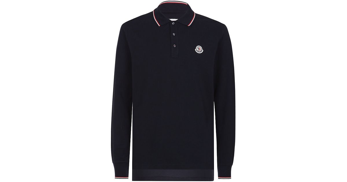 moncler long sleeve polo white moncler long sleeve polo white