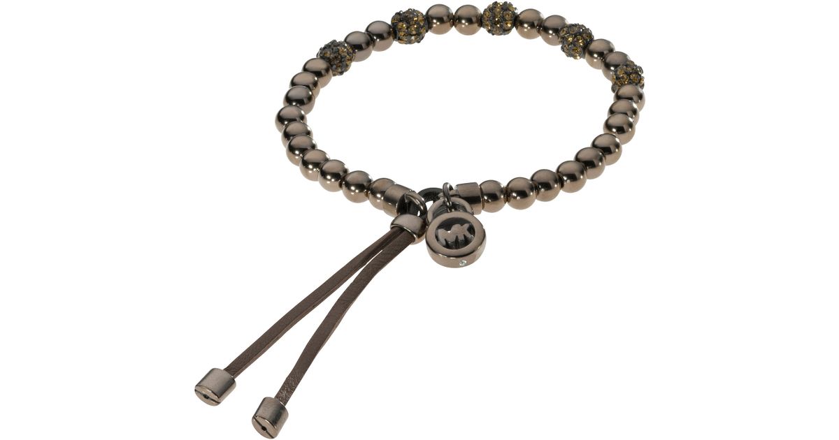 Lyst Michael Kors Jet Tone Bead Fireball Stretch Bracelet In Black