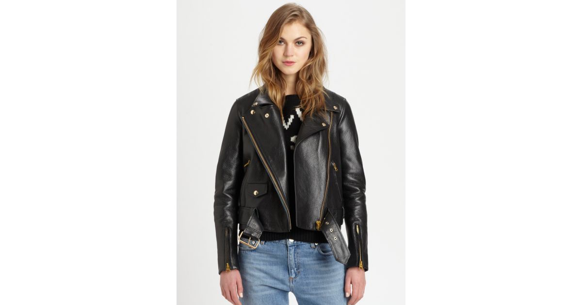 Lyst Acne Studios Merci Leather Biker Jacket In Black