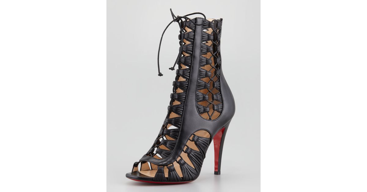 louboutin caged booties