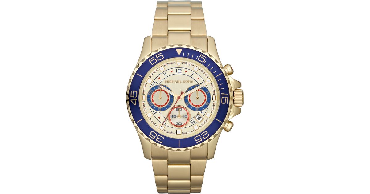 Lyst Michael Kors Mens Chronograph Everest Goldtone Stainless Lyst Michael Kors Mens Chronograph Everest Goldtone Stainless Steel Bracelet 42mm In Metallic For Men