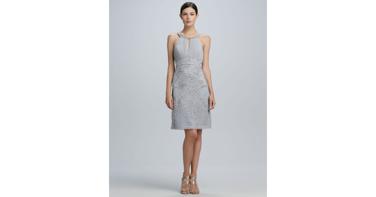 Sue Wong Beaded Embroidered Cocktail Dress