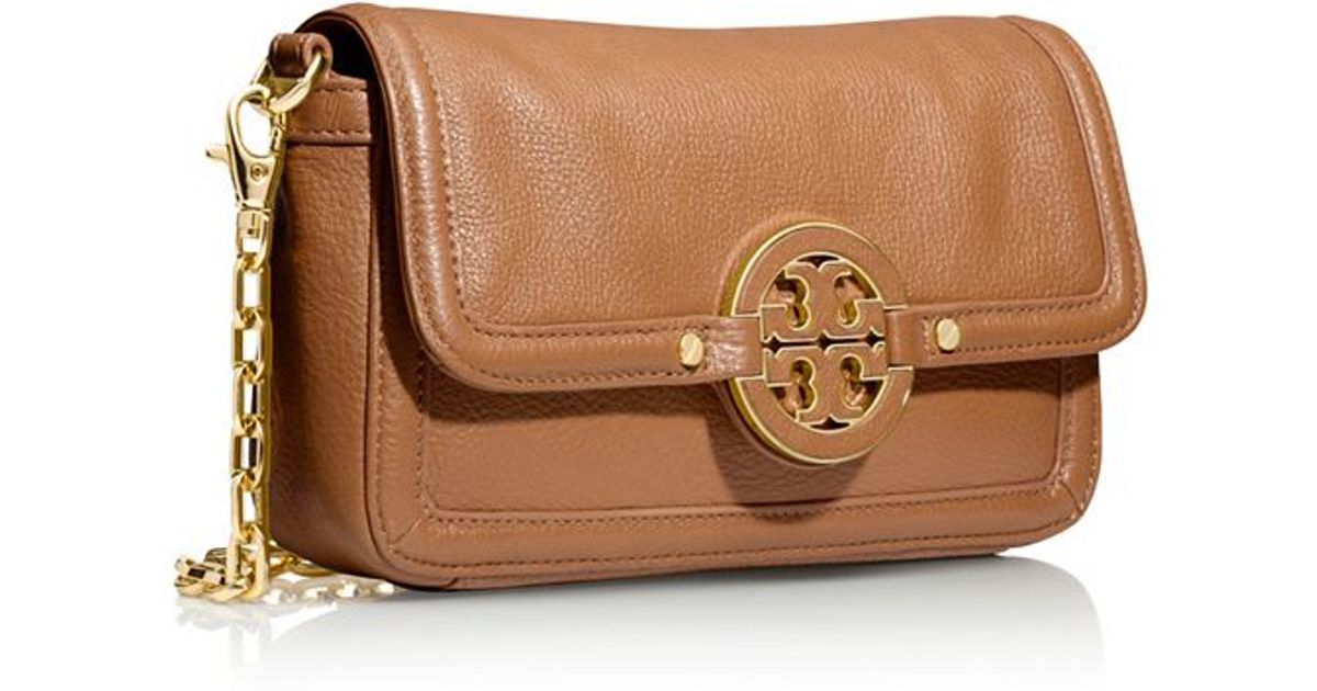 Tory Burch Amanda Mini Chain Crossbody In Brown Lyst