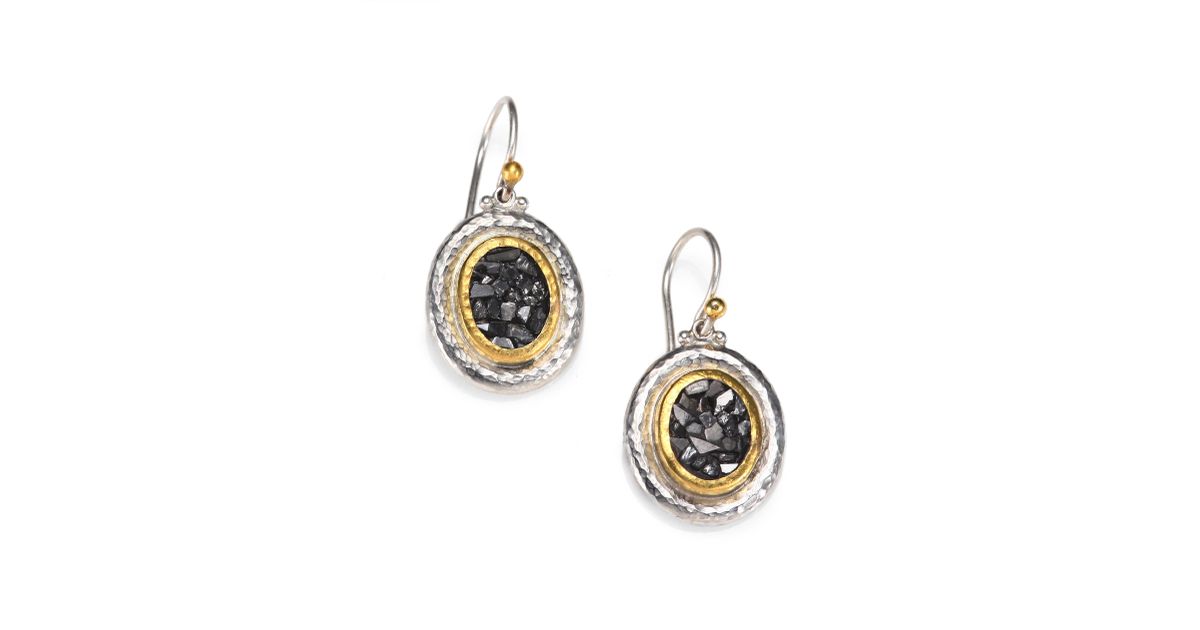 Lyst Gurhan Diamond Chip Sterling Silver And 24k Yellow Gold Lyst Gurhan Diamond Chip Sterling Silver And 24k Yellow Gold Earrings In Metallic