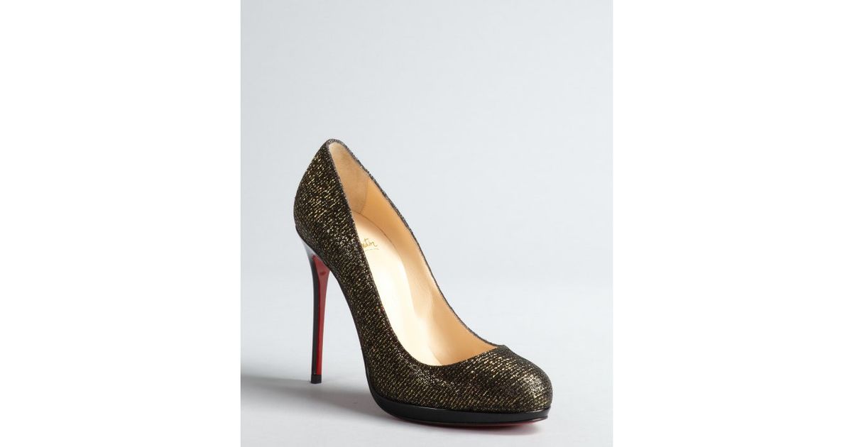 fake christian louboutin - christian louboutin round-toe glitter pumps Purple woven ...