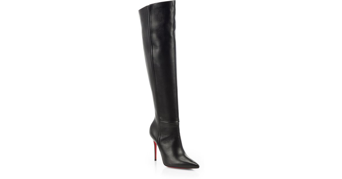 christian louboutin black leather thigh high boots christian louboutin black leather thigh high boots