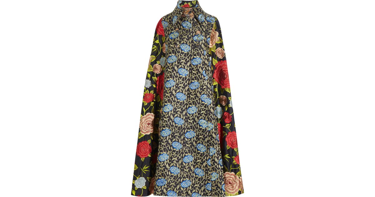 Duro olowu Embroidered Silk Cape in Blue | Lyst
