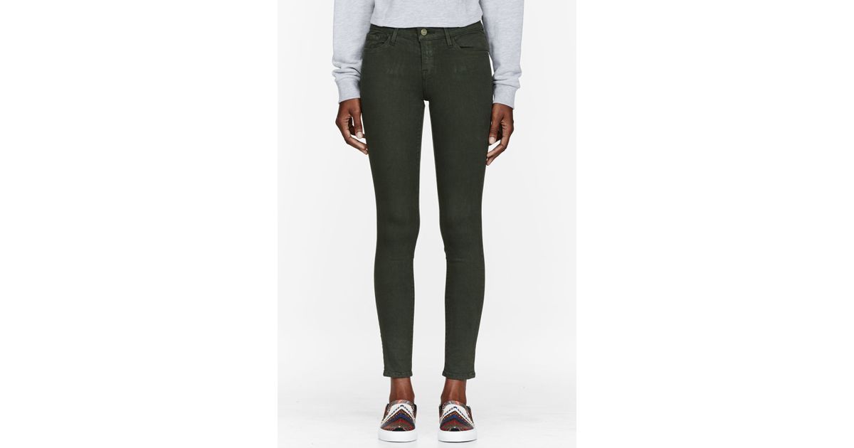 Lyst Frame Green Le Color Skinny De Jeanne Jeans In