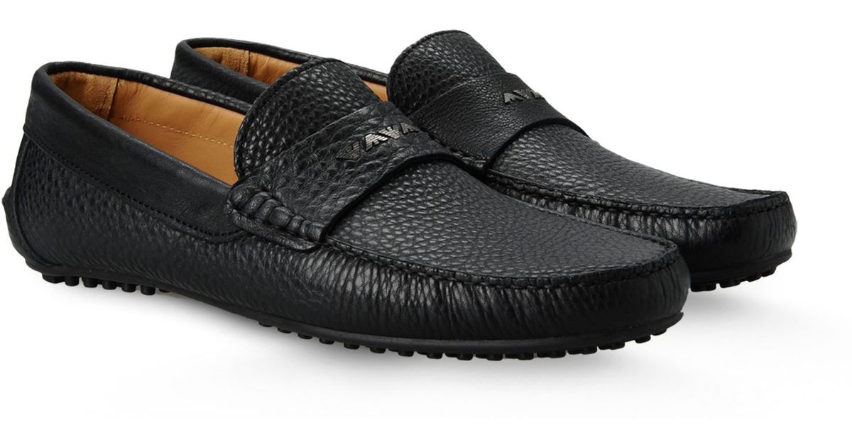 black armani loafers