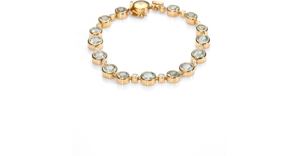 Lyst Temple St Clair Clic Color Aquamarine Diamond 18k Lyst Temple St Clair Clic Color Aquamarine Diamond 18k Yellow Gold Bracelet In Metallic
