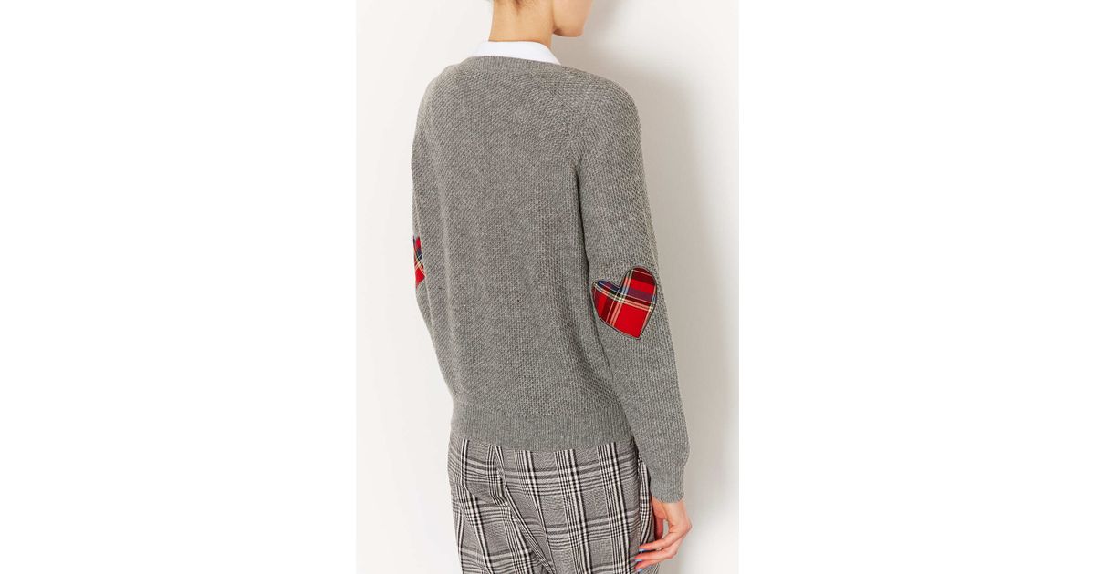 Lyst Knitted Elbow Patch Jumper in Gray