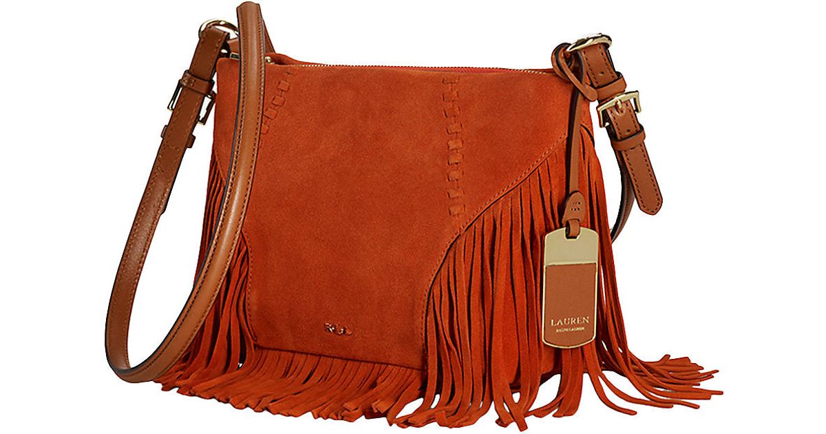 ralph lauren suede crossbody bag