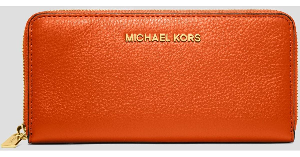Michael michael kors Wallet Zip Continental in Orange Lyst