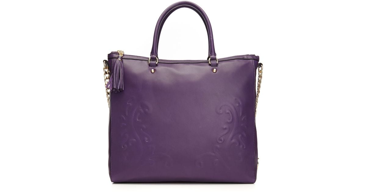 Lyst Juicy Couture Handbag Olvera Leather Zip Top Lyst Juicy Couture Handbag Olvera Leather Zip Top Tote In Purple