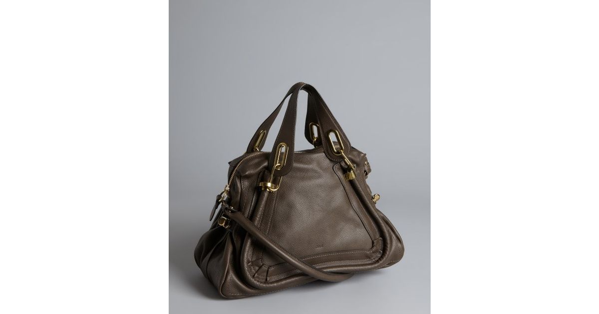 Chlo Rock Leather Paraty Medium Top Handle Bag in Brown | Lyst