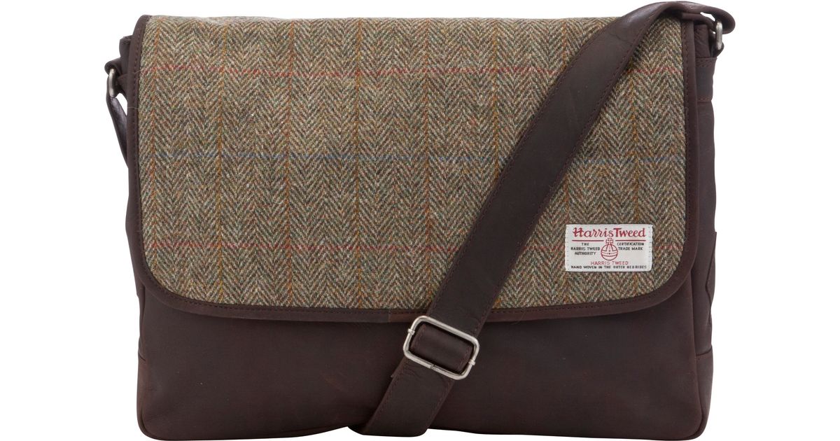 John Lewis Harris Tweed Messenger Bag In Brown For Men Lyst