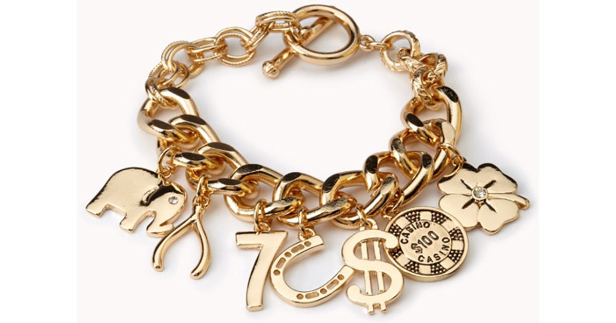 Lyst Forever 21 Get Lucky Charm Bracelet In Metallic