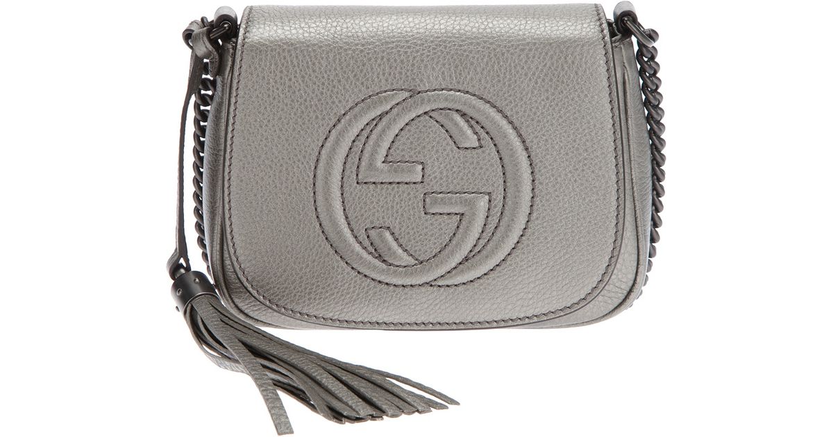 Lyst Gucci Small Soho Shoulder Bag In Gray