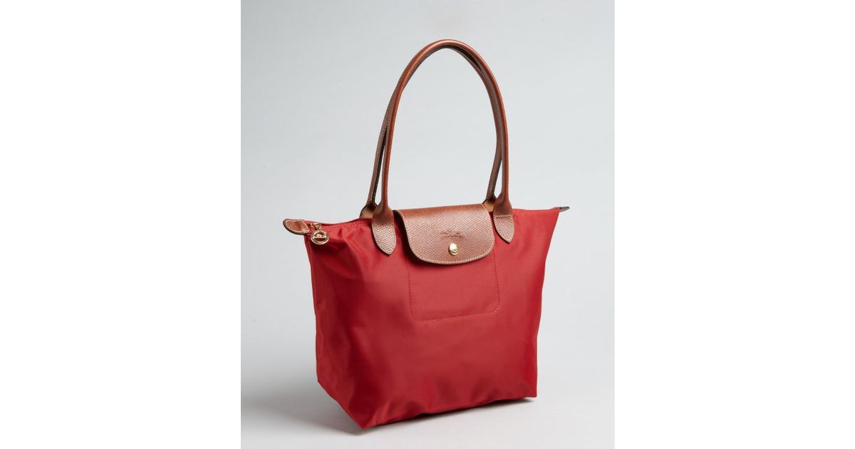 Lyst - Longchamp Red Nylon Le Pliage Small Shopper Tote in Red