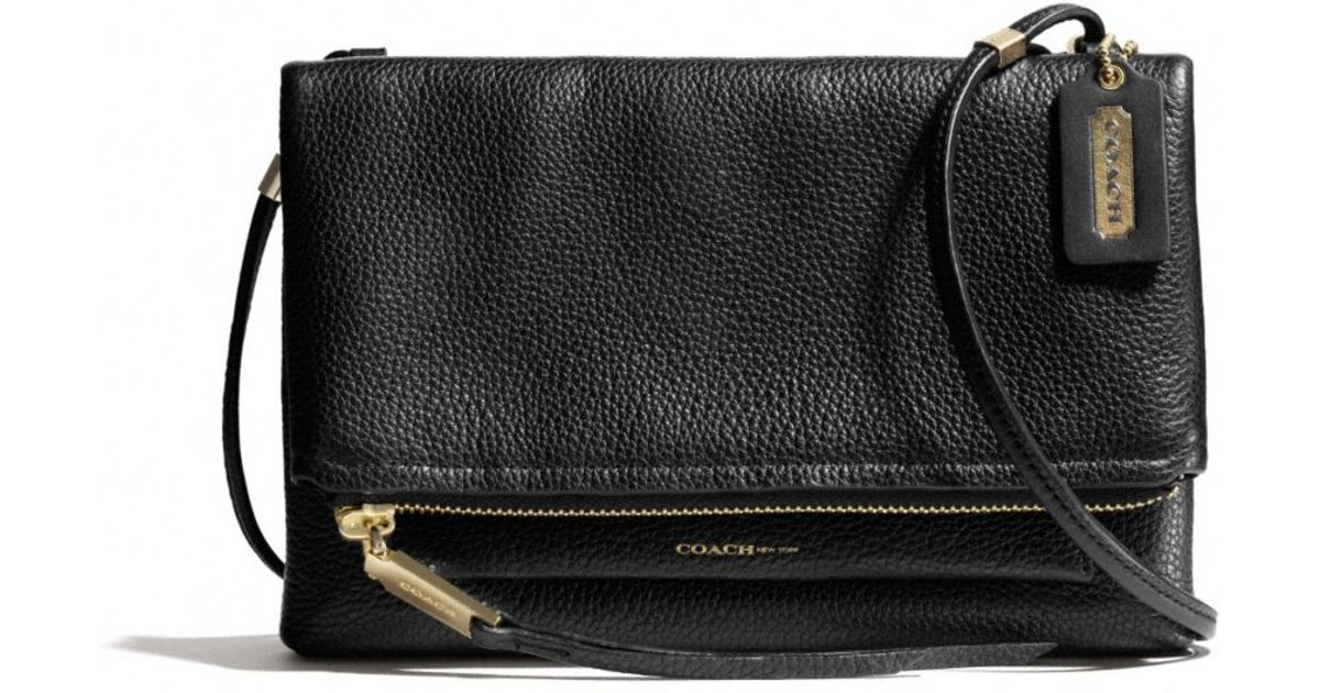 Coach The Urbane Crossbody Bag in Pebbled Leather in Black | Lyst