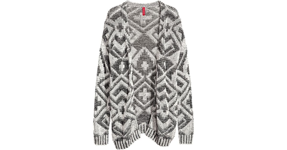 H&m Knitted Cardigan in Gray | Lyst